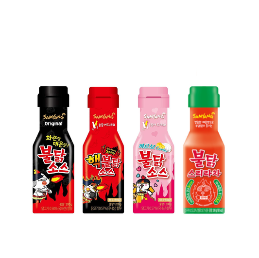 [FRKR][COMBO] Samyang Hot Chicken Flavor Sauce 4 Combo - 2X Spicy/Original/Carbo/Sriracha Buldak Sauce (200gx4)