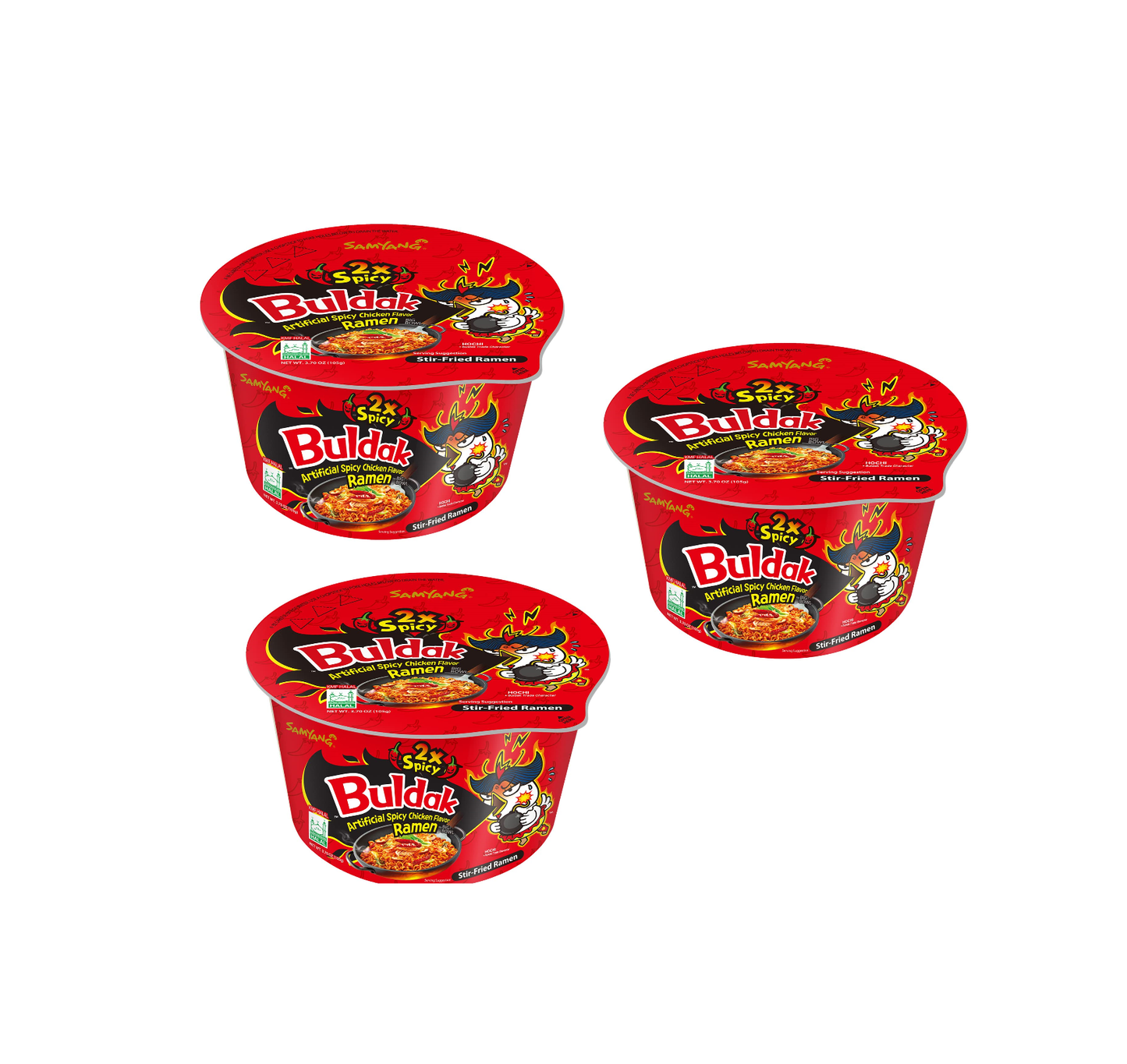 Samyang Hot Chicken Flavored Ramen Big Bowl - 2X Spicy Buldak Ramen (105g)