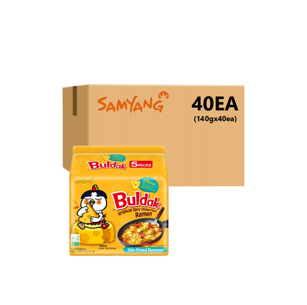 Samyang Hot Chicken Flavored Ramen Pack - Cheese Buldak Ramen (140g, 140gX5PK)