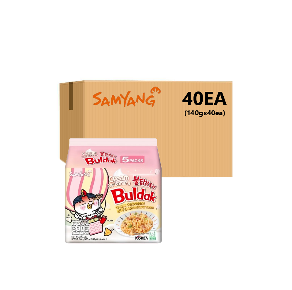 Samyang Hot Chicken Flavored Ramen Pack - Cream Carbo Buldak Spicy (140g, 140gx5ea)