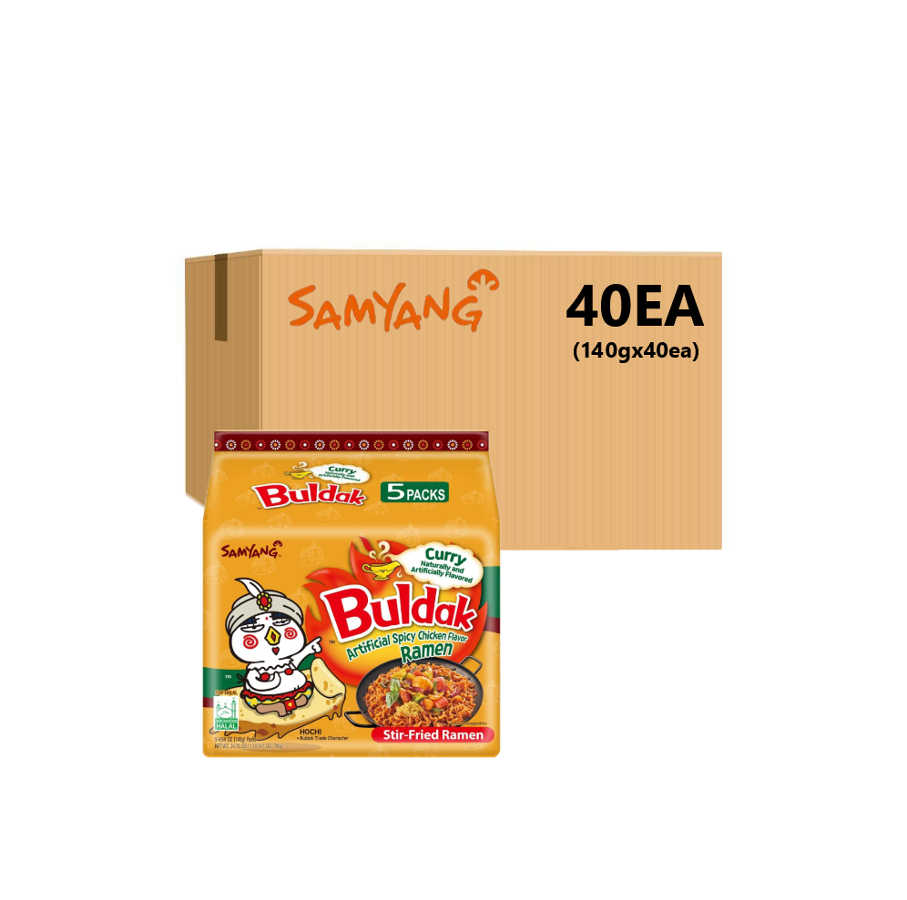 Samyang Hot Chicken Flavored Ramen Pack - Curry Buldak Ramen (140g, 140gX5PK)