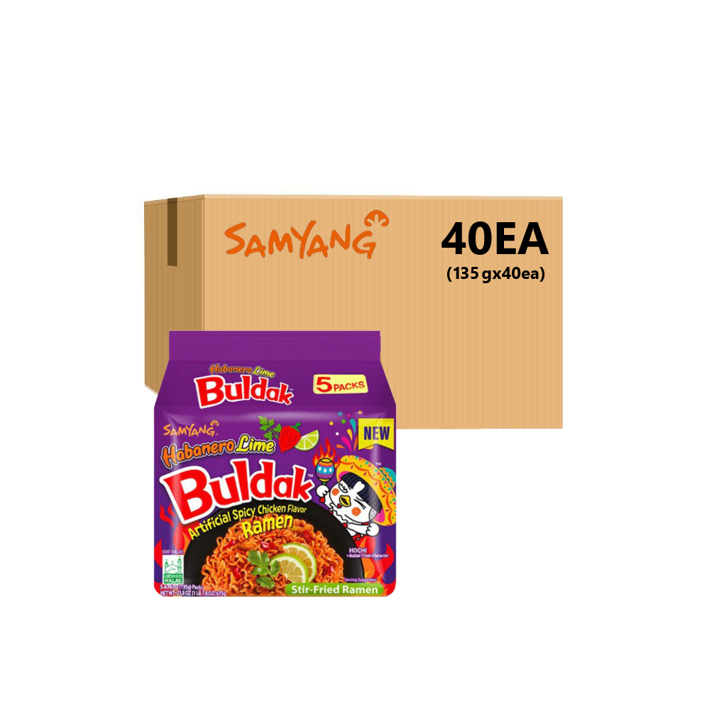 Samyang Hot Chicken Flavored Ramen Pack - Habanero Lime Buldak (135g, 135gx5ea)