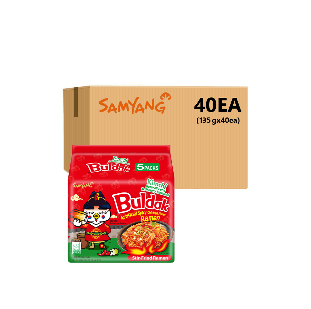 Samyang Hot Chicken Flavored Ramen Pack - Kimchi Buldak Ramen (135g, 135gX5PK)