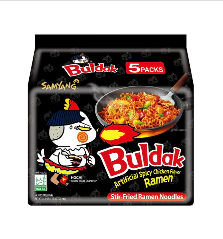 Samyang Hot Chicken Flavored Ramen Pack - Original Buldak Ramen (140g, 140gX5PK)