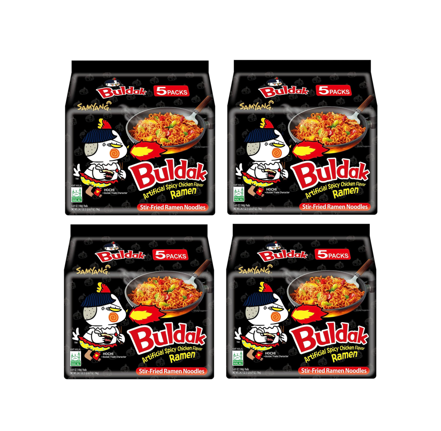 Samyang Hot Chicken Flavored Ramen Pack - Original Buldak Ramen (140g, 140gX5PK)