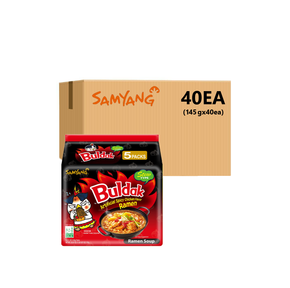 Samyang Hot Chicken Flavored Ramen Pack - Stew Buldak Ramen (145g, 145gX5PK)