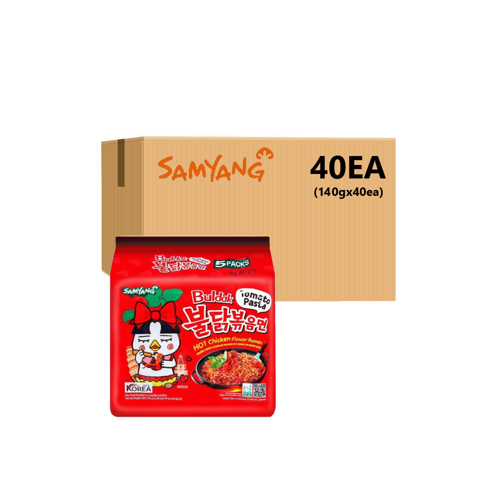 Samyang Hot Chicken Flavored Ramen Pack - Tomato Pasta Buldak Ramen (140g, 140gX5PK)