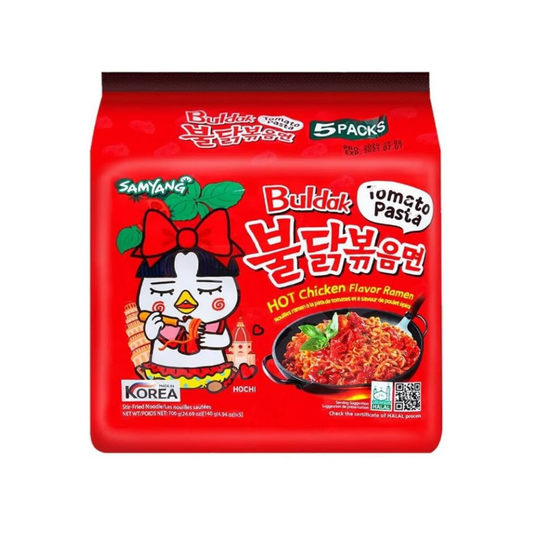 Samyang Hot Chicken Flavored Ramen Pack - Tomato Pasta Buldak Ramen (140g, 140gX5PK)