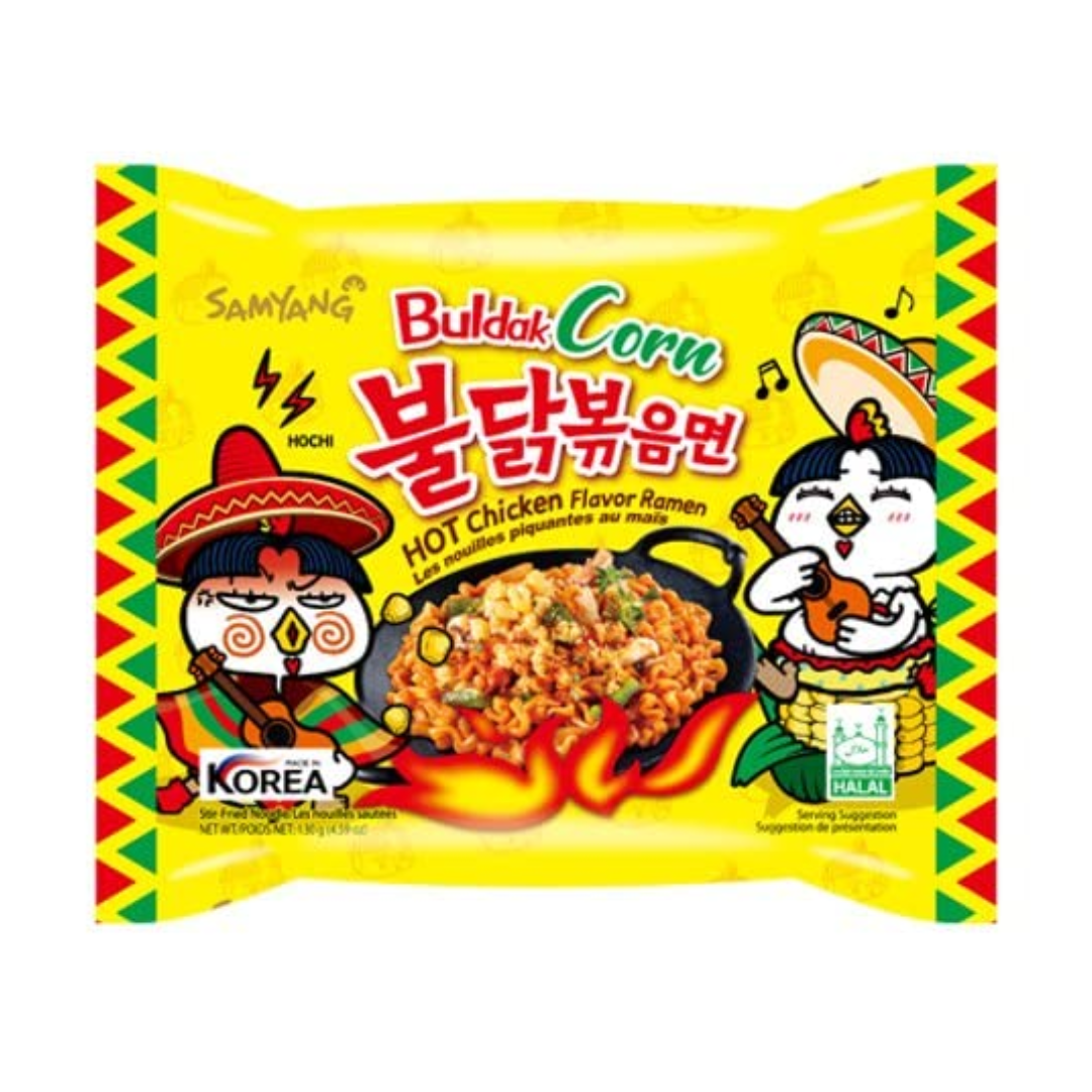 Samyang Hot Chicken Ramen Corn Pack - Buldak Ramen (130g, 130gX5PK) - COKOYAM